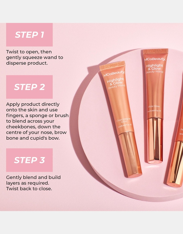 MCoBeauty - Highlight & Glow Beauty Wand - Blush Glow