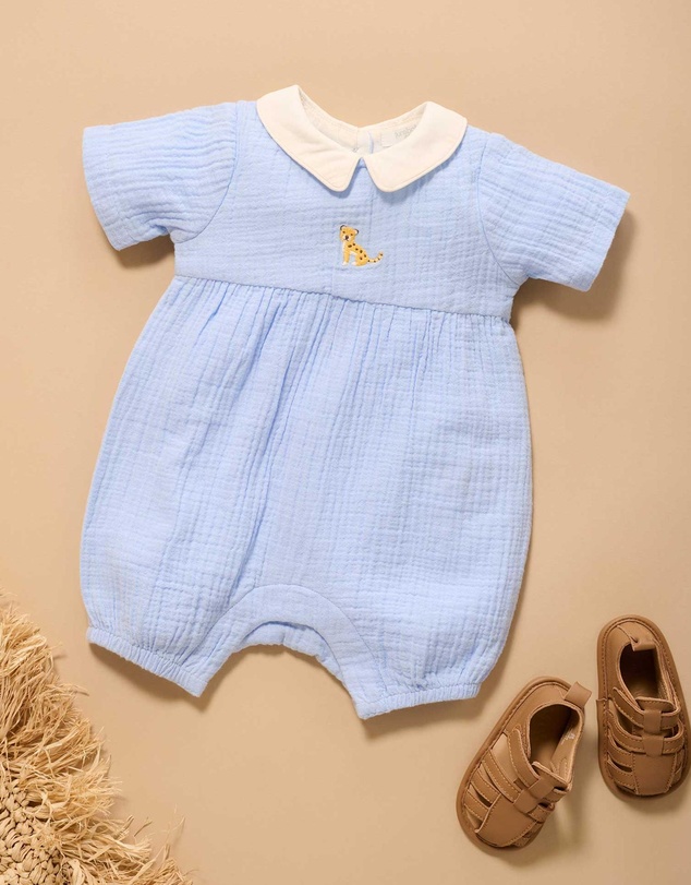 Purebaby - Romper with Collar -Kids-Babies