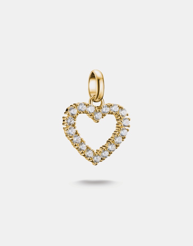 THOMAS SABO - THOMAS SABO Connect Charm heart with white stones in Gold