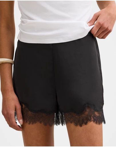 Forever New - Jessica Lace Trim Satin Shorts