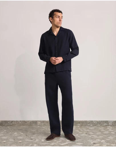 Frescobol Carioca - Safra Wool Knitted Camp Collar LS Shirt