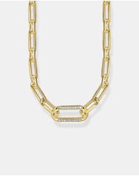 THOMAS SABO - Golden Link Necklace with Anchor Element and Zirconia
