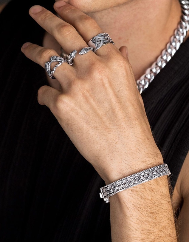 Nialaya Jewellery - Men's Vintage Skeleton Ring