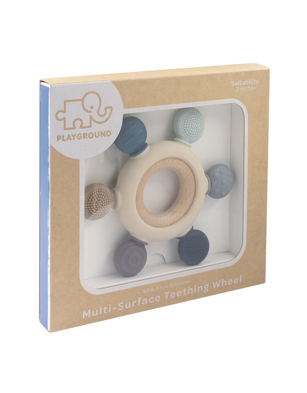 Playground - Multi-Surface Teething Wheel - Steel Blue