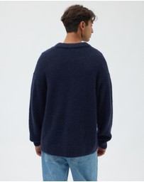 AERE - Wool Blend Slouched V-Neck Jumper