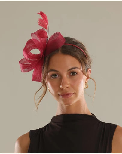 Morgan & Taylor - Nyla Fascinator in Burgundy Red