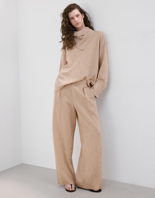M.N.G - Striped Lyocell Trousers