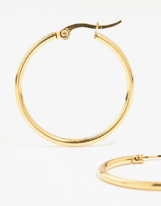 Lovisa - Waterproof Gold Plated Stainless Steel Fine Hoop Earrings