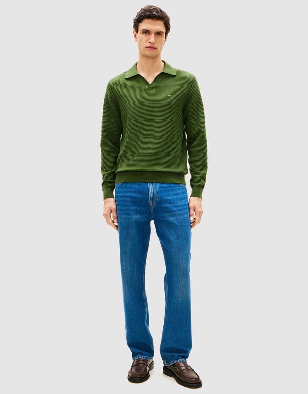 Tommy Hilfiger - Textured Knit Polo Collar Jumper