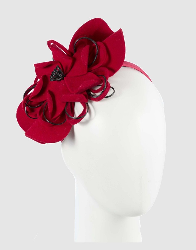 Max Alexander - Felt Red Flower Winter Racing Fascinator