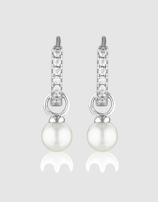 Georgini - Baby Pearl Silver Hoop