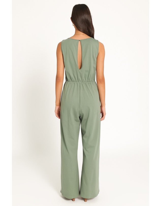Petal & Pup - Sansa Stretch Jumpsuit - Sage Green