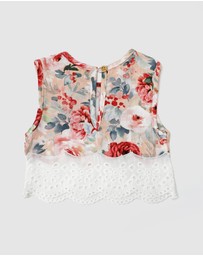 WITH LOVE FOR KIDS - Cotton Muslin Lace Top - Babies - Kids