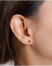 Elli Jewelry - Earrings Heart Motive Love with Zirconia in 925 Sterling Silver Gold Plated