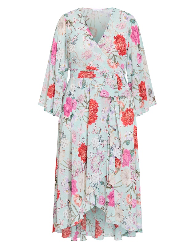 City Chic - Sienna Botanique Print Wrap Maxi Dress