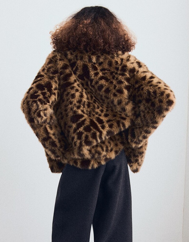 M.N.G - Fur-Effect Leopard-Print Coat