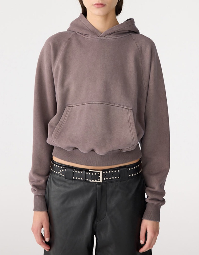 Bassike - Fleece Cropped Hoodie