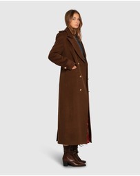 Belle & Bloom - Command Wool Blend Double Breast Maxi Coat