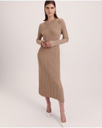 SABA - Metallic Ribbed Knit Dress