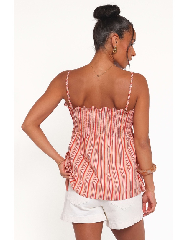 Petal & Pup - Carson Pleated Top - Peach Stripe