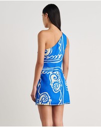 Jag - Ceezee Asymmetric Linen Mini Dress