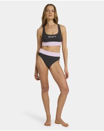 Roxy - Womens Roxy Active C Block High Waist Bikini Bottom