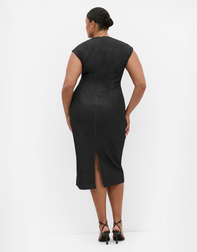 City Chic - Twist Detail Denim Midi Dress