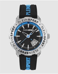 Plein Sport - PLEIN RAMPAGE 44mm Black dial and Black Blue Silicone strap