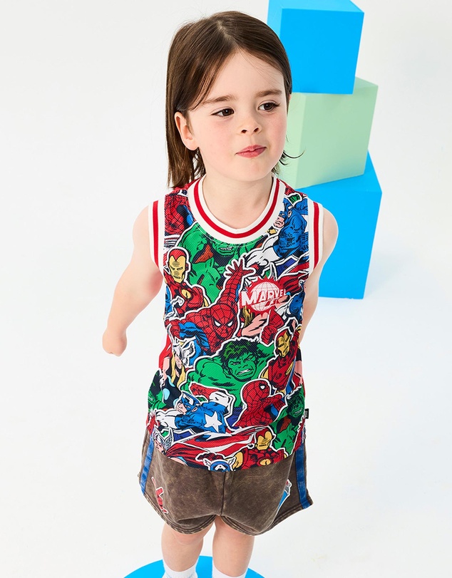 Rock Your Kid - Marvel Basketball Singlet - Kids-Teens