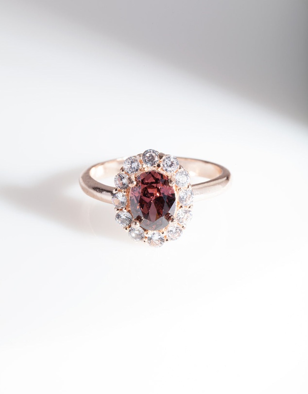 Lovisa - Rose Gold Pink Stone Engagement Ring