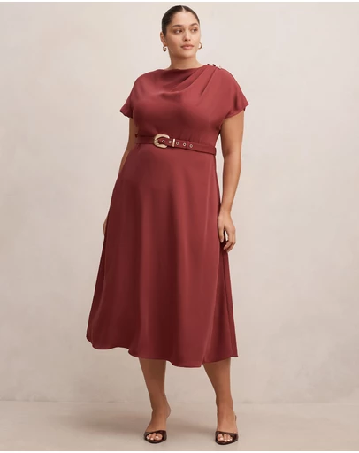 Forever New Curve - Kylee Curve Button Neck Dress