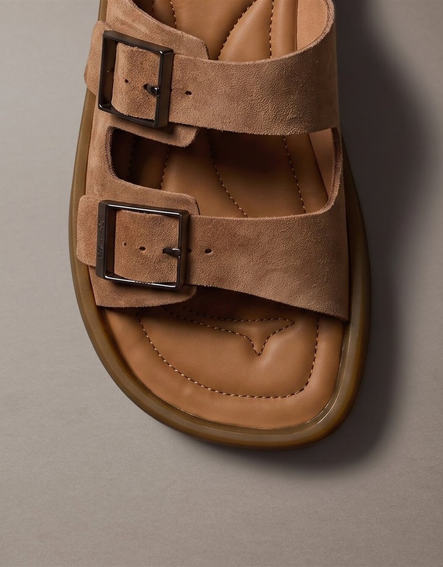 Calvin Klein - Double Bar Leather Sandals