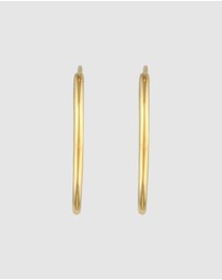 Elli Jewelry - Earrings Creoles Round Basic Classic Timeless in 925 Sterling Silver Gold Plated