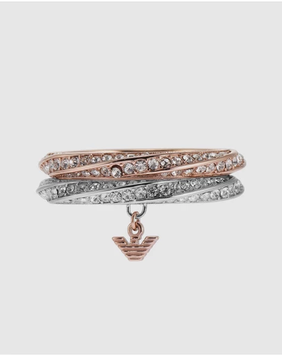 Emporio Armani - Rose Gold-Tone Ring Set