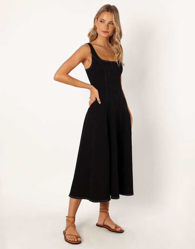 Petal & Pup - Una Midi Dress - Black