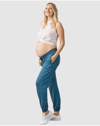 Angel Maternity - Summer Basic Maternity Crop Bamboo Top - Grey