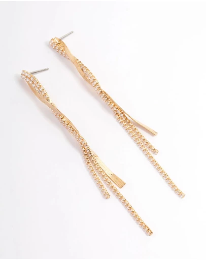 Lovisa - Gold Flat Snake Cup Chain Drop Earrings