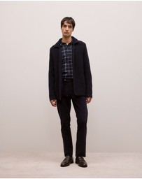 Trenery - Brushed Cotton Yarn Dyed Check Shirt in Navy