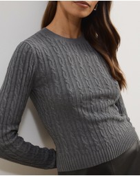 Atmos&Here - Tessa Crewneck Cable Knit Sweater
