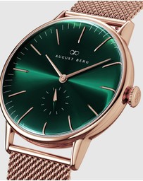 August Berg - Serenity 40mm Rose Gold Plated Mesh Watch