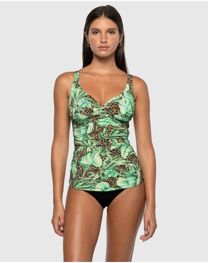 Nip Tuck Swim - Exotic Eden Louise Multifit Ruched Front Tankini Top