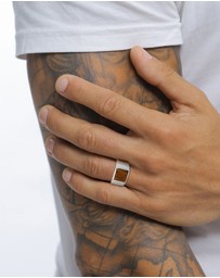 Kuzzoi - ICONIC EXCLUSIVE - Ring Male Signet Tigers Eye 925 Sterling Silver