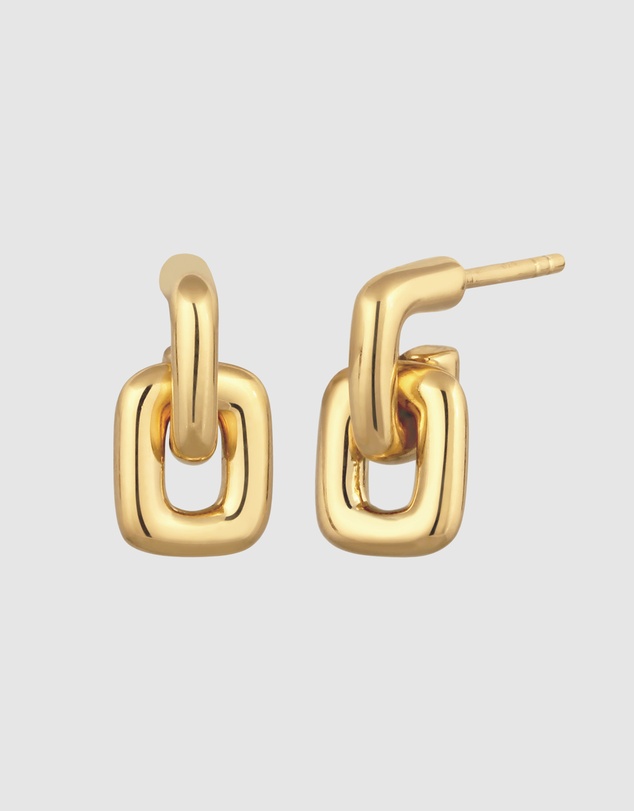 Elli Jewelry - Chain Link Stud Earrings in Gold-Plated 925 Silver