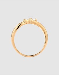 Elli Jewelry - Ring Crystal Oval 925 Sterling Silver Gold-Plated