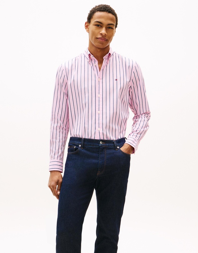 Tommy Hilfiger - TH Flex Regular Fit Stripe Poplin Shirt