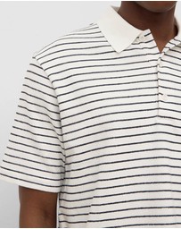 Assembly Label - Volley Stripe Short Sleeve Polo