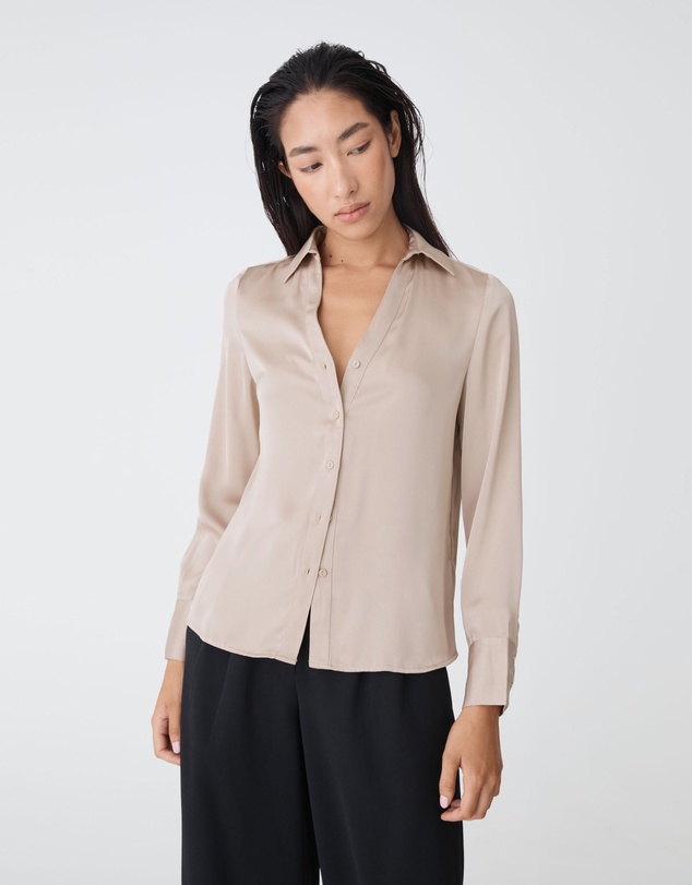 Forcast - Lila V-neck Satin Blouse