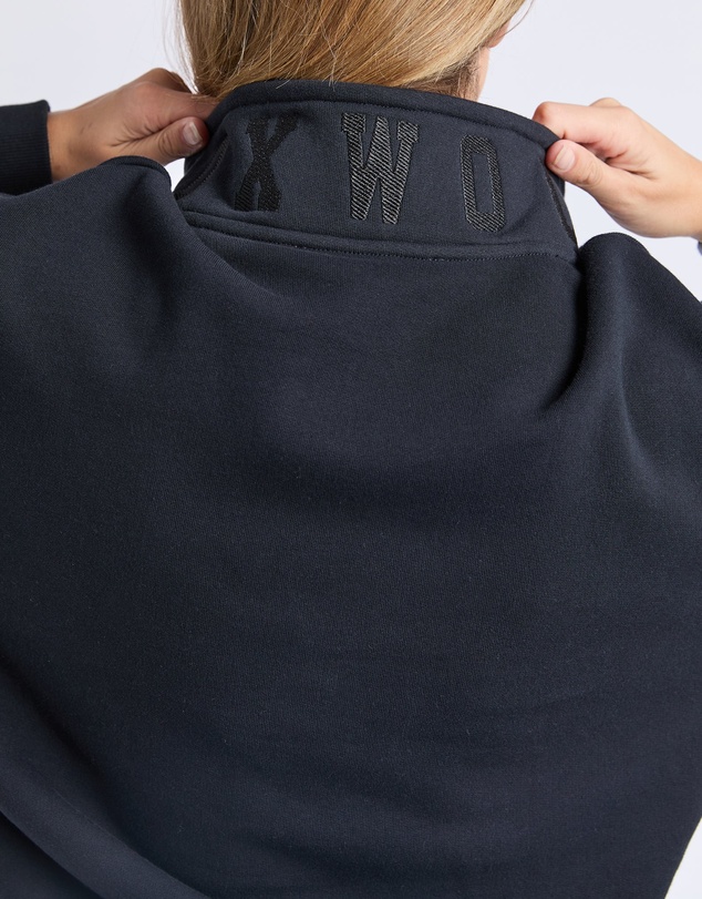 Foxwood - College Zip Crew Black On Black