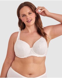 Bras N Things - Body Bliss Full Lace Curvy Balconette Bra - Ivory