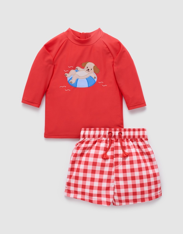 Purebaby - Board Short & Rashie Swim Set- Kids-Babies